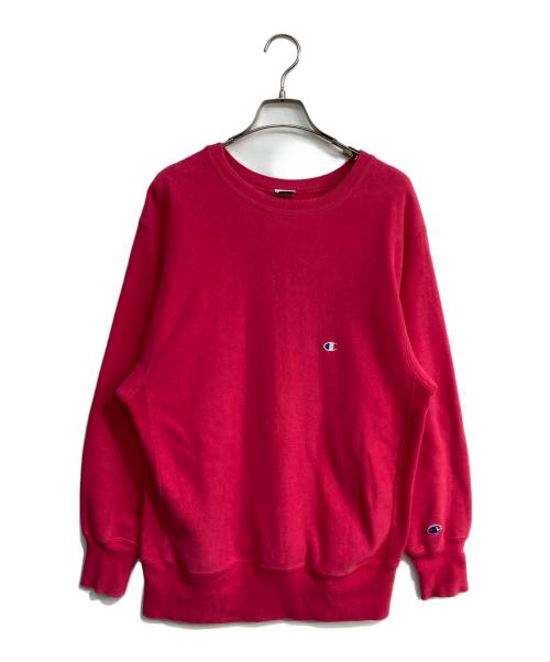 Champion（チャンピオン）Champion (チャンピオン) リバースウィーブスウェット　刺繍タグ USA製 ピンク サイズ:Lの古着・服飾アイテム