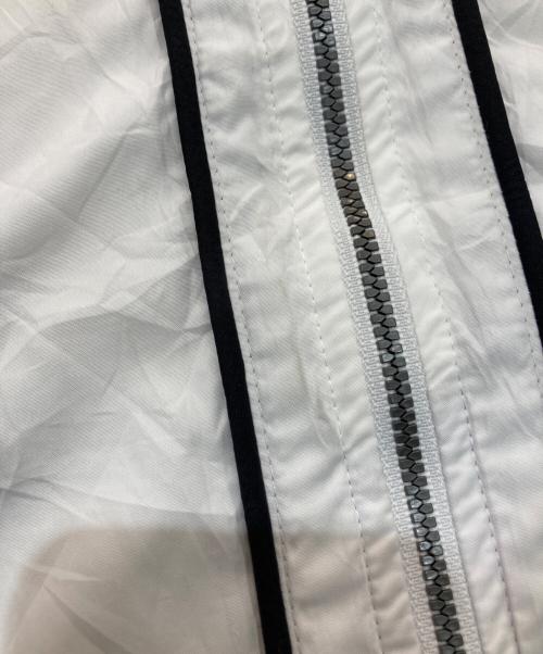 adidas（アディダス）adidas (アディダス) トレフォイルロゴナイロンジャケット  万国旗タグ 80～90S ホワイト×パープル サイズ:Mの古着・服飾アイテム