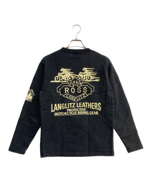 Langlitz Leathers（ラングリッツレザー）Langlitz Leathers (ラングリッツレザー) プリントスウェット ブラック サイズ:記載なしの古着・服飾アイテム