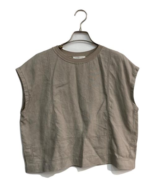 GALERIE VIE（ギャルリーヴィー）GALERIE VIE (ギャルリーヴィー) リブコンビフレンチリネン フレンチスリーブプルオーバー　23-01-31-01333 ベージュ サイズ:Freeの古着・服飾アイテム