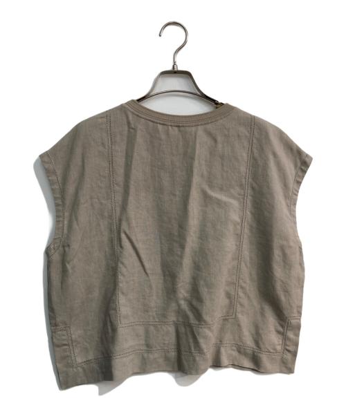GALERIE VIE（ギャルリーヴィー）GALERIE VIE (ギャルリーヴィー) リブコンビフレンチリネン フレンチスリーブプルオーバー　23-01-31-01333 ベージュ サイズ:Freeの古着・服飾アイテム