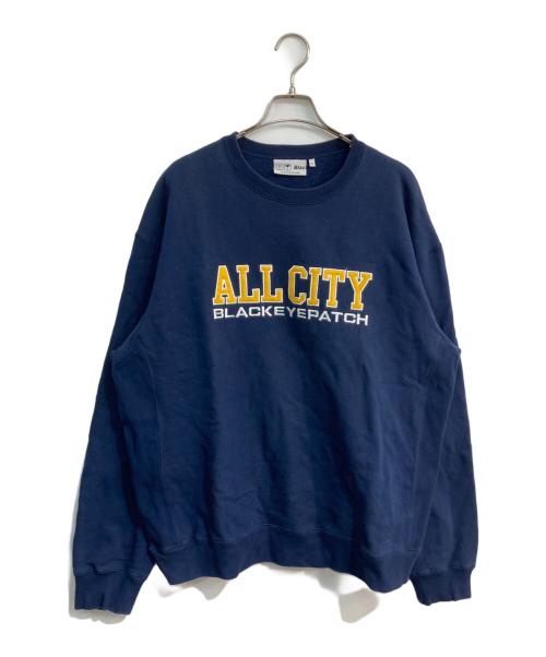 BlackEyePatch（ブラックアイパッチ）BlackEyePatch (ブラックアイパッチ) ALLCITY クルーネックスウェット ネイビー サイズ:XLの古着・服飾アイテム