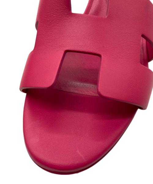 HERMES（エルメス）HERMES (エルメス) レジェンド レザー ウェッジソールサンダル ピンク サイズ:37の古着・服飾アイテム
