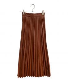 CLANE（クラネ）の古着「ACORDION PLEAT LEATHER SKIRT　19109-6171」｜ブラウン