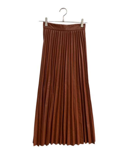 CLANE（クラネ）CLANE (クラネ) ACORDION PLEAT LEATHER SKIRT　19109-6171 ブラウン 未使用品の古着・服飾アイテム