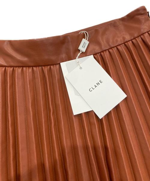 CLANE（クラネ）CLANE (クラネ) ACORDION PLEAT LEATHER SKIRT　19109-6171 ブラウン 未使用品の古着・服飾アイテム