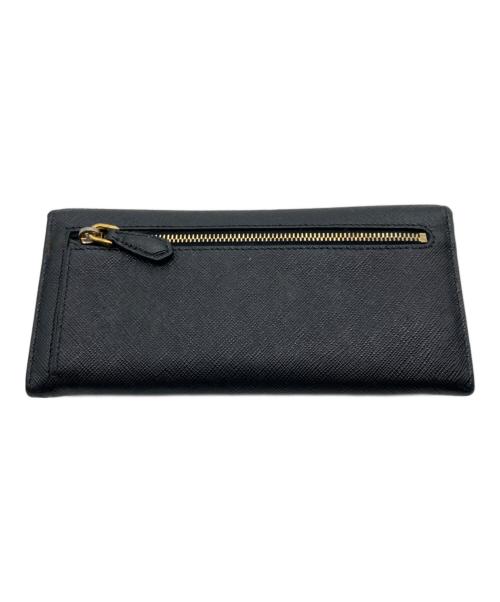 PRADA（プラダ）PRADA (プラダ) サフィアーノ レザー 長財布　1MH132 ブラック×ピンクの古着・服飾アイテム