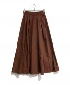 BEAUTY&YOUTH UNITED ARROWSビューティーアンドユースユナイテッドアローズ）の古着「タイプライター ゴムギャザー スカート」｜ブラウン