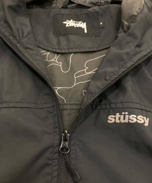 stussy（ステューシー）stussy (ステューシー) ポリエステルフーデッドジャケット ブラック サイズ:Sの古着・服飾アイテム