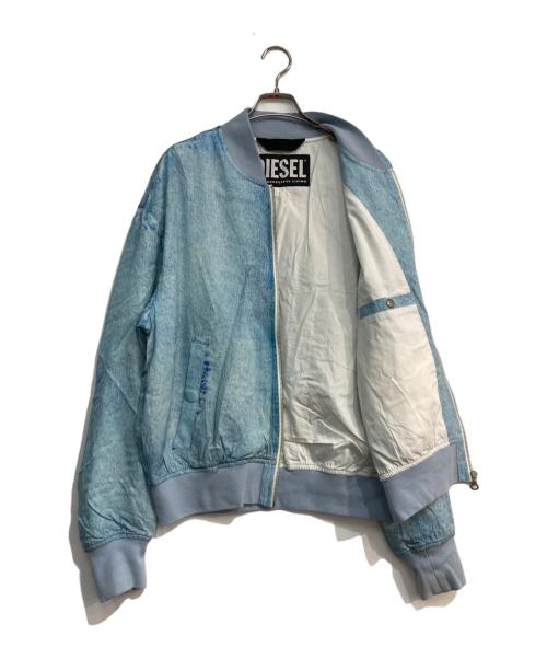 DIESEL（ディーゼル）DIESEL (ディーゼル) J-MAR デニムプリントブルゾン ブルー サイズ:48の古着・服飾アイテム