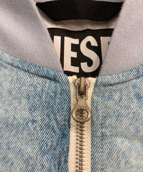 DIESEL（ディーゼル）DIESEL (ディーゼル) J-MAR デニムプリントブルゾン ブルー サイズ:48の古着・服飾アイテム