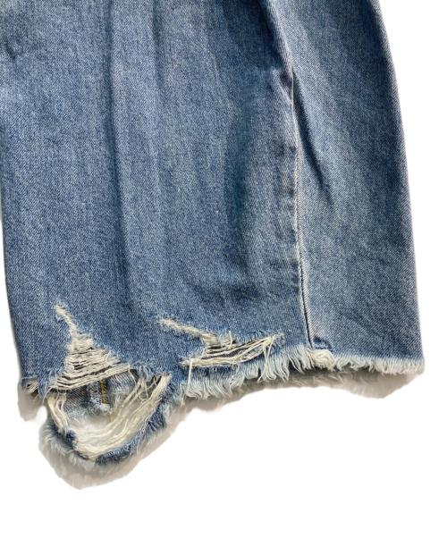 Whim Gazette（ウィムガゼット）Whim Gazette (ウィムガゼット) ラインカーブDENIM ブルー サイズ:M(38)の古着・服飾アイテム