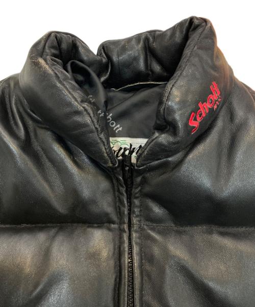 Schott（ショット）Schott (ショット) レザーダウンジャケット　1497604158 ブラック サイズ:38の古着・服飾アイテム