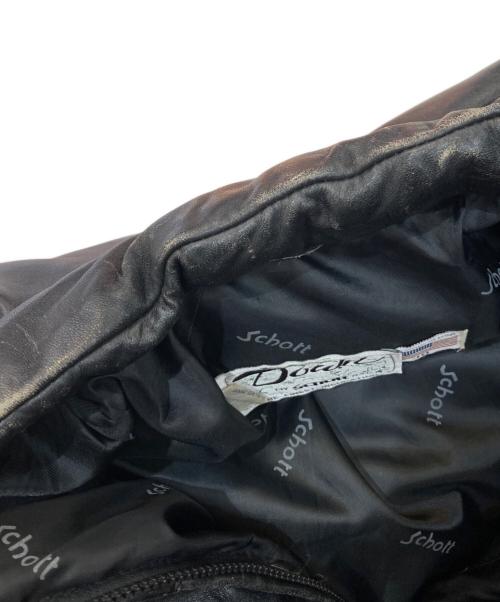 Schott（ショット）Schott (ショット) レザーダウンジャケット　1497604158 ブラック サイズ:38の古着・服飾アイテム