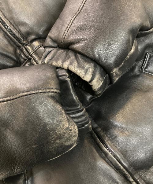 Schott（ショット）Schott (ショット) レザーダウンジャケット　1497604158 ブラック サイズ:38の古着・服飾アイテム