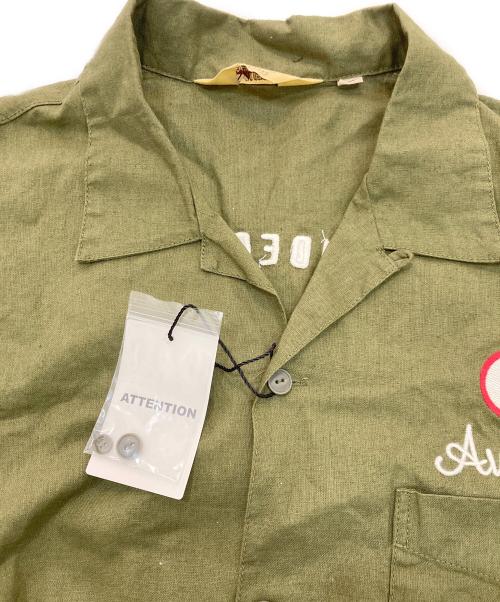 AVIREX（アヴィレックス）AVIREX (アヴィレックス) COTTON LINEN SHORT SLEEVE SHIRT SMOKETAILS カーキ サイズ:2XLの古着・服飾アイテム