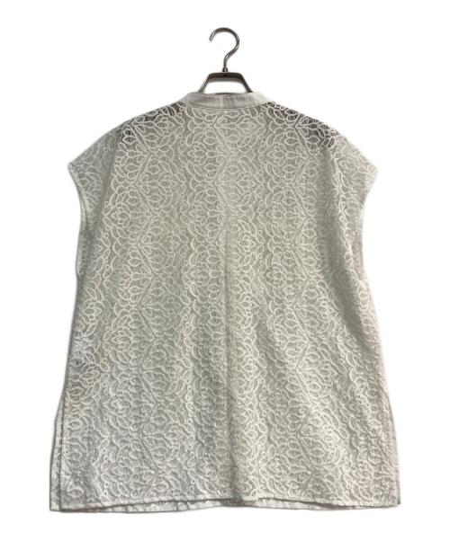 Noble（ノーブル）Noble (ノーブル) フラワーレーススリーブレスブラウス ホワイト サイズ:Freeの古着・服飾アイテム