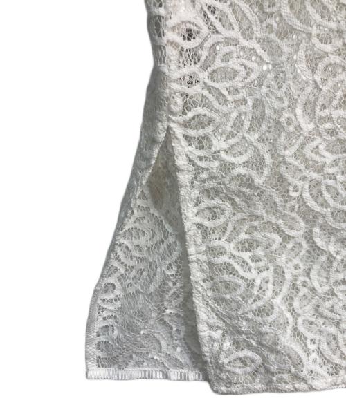 Noble（ノーブル）Noble (ノーブル) フラワーレーススリーブレスブラウス ホワイト サイズ:Freeの古着・服飾アイテム