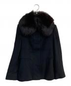 MaxMaraマックスマーラ）の古着「フォックスファーショートコート　銀タグ」｜ブラック
