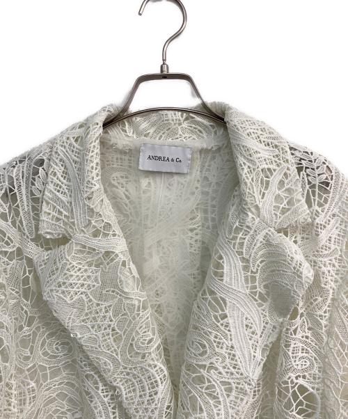ANDREA&Co.（アンドレアアンドコー）ANDREA&Co. (アンドレアアンドコー) レースコート　anmi-YK23F17 ホワイト サイズ:FREEの古着・服飾アイテム