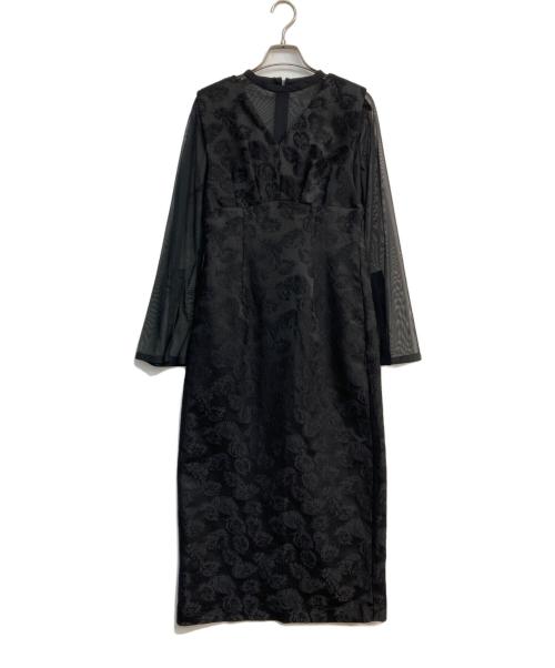 aimer anche（エメ アンシェ）aimer anche (エメ アンシェ) チュールブラウス付きジャカードIラインドレス　0324-0-80900 ブラック サイズ:Sの古着・服飾アイテム