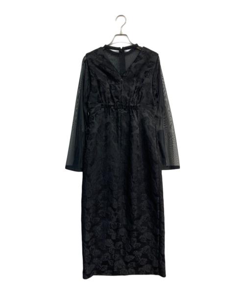 aimer anche（エメ アンシェ）aimer anche (エメ アンシェ) チュールブラウス付きジャカードIラインドレス　0324-0-80900 ブラック サイズ:Sの古着・服飾アイテム