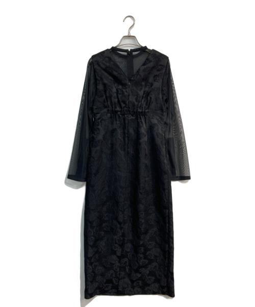 aimer anche（エメ アンシェ）aimer anche (エメ アンシェ) チュールブラウス付きジャカードIラインドレス　0324-0-80900 ブラック サイズ:Sの古着・服飾アイテム