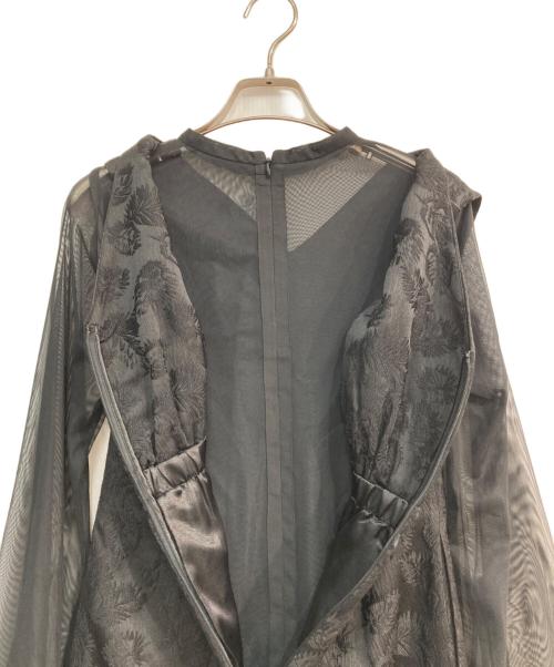 aimer anche（エメ アンシェ）aimer anche (エメ アンシェ) チュールブラウス付きジャカードIラインドレス　0324-0-80900 ブラック サイズ:Sの古着・服飾アイテム