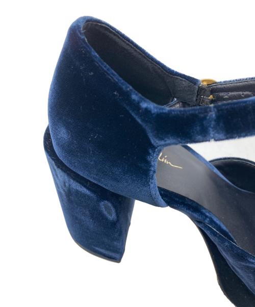 3.1 phillip lim（スリーワンフィリップリム）3.1 phillip lim (スリーワンフィリップリム) ベロアヒールパンプス ネイビー サイズ:36の古着・服飾アイテム