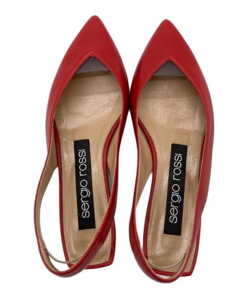 sergio rossi（セルジオロッシ）sergio rossi (セルジオロッシ) バックスリング ポインテッドトゥシューズ レッド サイズ:34の古着・服飾アイテム
