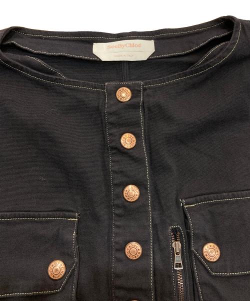 SEE BY CHLOE（シーバイクロエ）SEE BY CHLOE (シーバイクロエ) ノースリーブワンピース ネイビー サイズ:38の古着・服飾アイテム