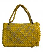 BOTTEGA VENETAボッテガベネタ）の古着「フリンジイントレチャートハンドバッグ」｜イエロー