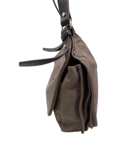 LONGCHAMP（ロンシャン）LONGCHAMP (ロンシャン) フラップレザーショルダーバッグ パープルの古着・服飾アイテム