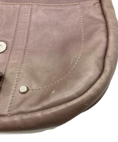 LONGCHAMP（ロンシャン）LONGCHAMP (ロンシャン) フラップレザーショルダーバッグ パープルの古着・服飾アイテム