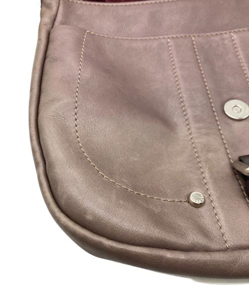 LONGCHAMP（ロンシャン）LONGCHAMP (ロンシャン) フラップレザーショルダーバッグ パープルの古着・服飾アイテム