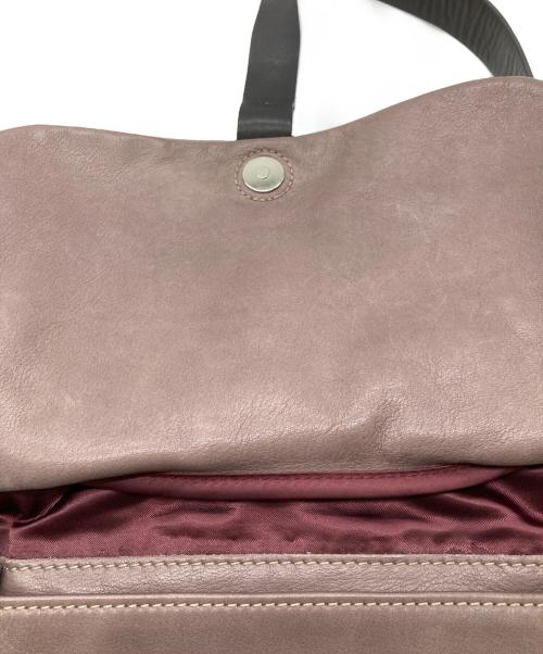 LONGCHAMP（ロンシャン）LONGCHAMP (ロンシャン) フラップレザーショルダーバッグ パープルの古着・服飾アイテム