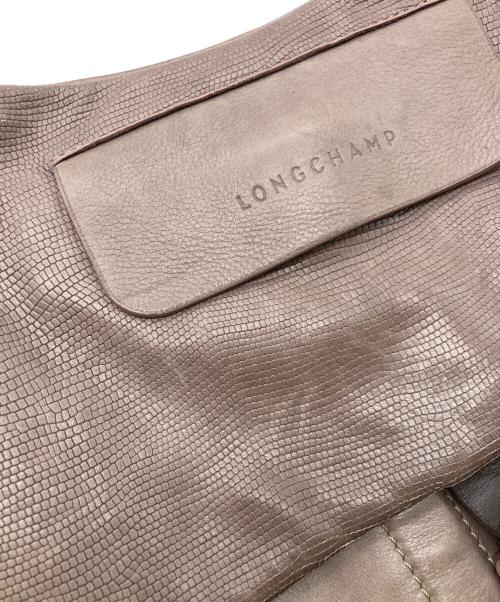 LONGCHAMP（ロンシャン）LONGCHAMP (ロンシャン) フラップレザーショルダーバッグ パープルの古着・服飾アイテム