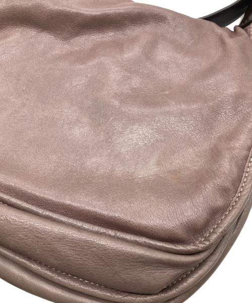 LONGCHAMP（ロンシャン）LONGCHAMP (ロンシャン) フラップレザーショルダーバッグ パープルの古着・服飾アイテム