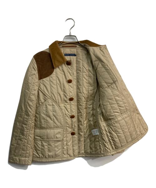 RALPH LAUREN（ラルフローレン）RALPH LAUREN (ラルフローレン) ワッペンキルティングジャケット ベージュ サイズ:9の古着・服飾アイテム