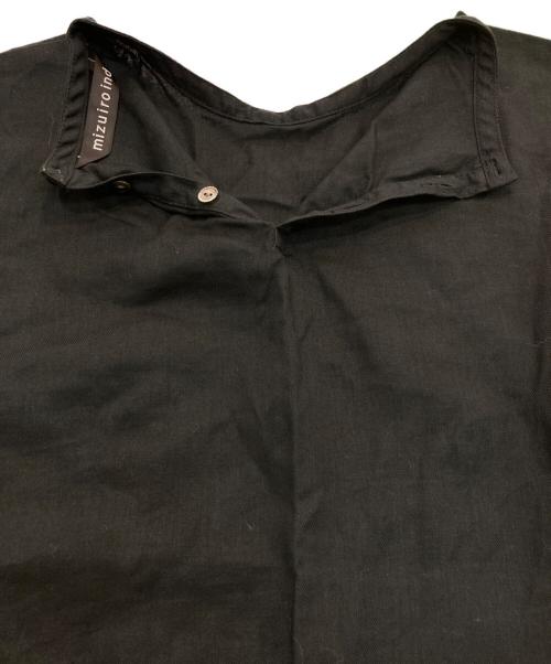 mizuiro-ind（ミズイロインド）mizuiro-ind (ミズイロインド) コットンリネン半袖ワンピース ブラック サイズ:Freeの古着・服飾アイテム