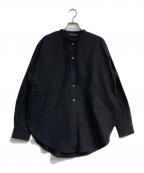 mizuiro-indミズイロインド）の古着「コットンバンドカラーシャツ」｜ブラック