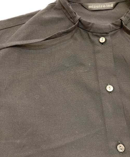 mizuiro-ind（ミズイロインド）mizuiro-ind (ミズイロインド) コットンバンドカラーシャツ ブラック サイズ:Freeの古着・服飾アイテム