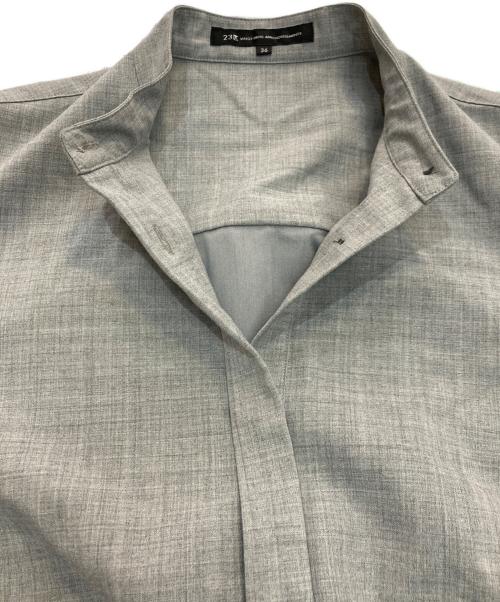23区（ニジュウサンク）23区 (ニジュウサンク) TWマットクロス シャツワンピース グレー サイズ:S(36)の古着・服飾アイテム
