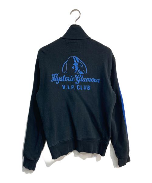 Hysteric Glamour（ヒステリックグラマー）Hysteric Glamour (ヒステリックグラマー) ヒスガールジップアップスウェット　0224CJ01 ブラック×ブルー サイズ:Sの古着・服飾アイテム