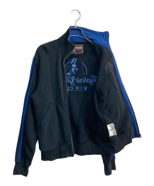 Hysteric Glamour（ヒステリックグラマー）Hysteric Glamour (ヒステリックグラマー) ヒスガールジップアップスウェット　0224CJ01 ブラック×ブルー サイズ:Sの古着・服飾アイテム