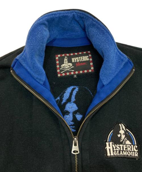 Hysteric Glamour（ヒステリックグラマー）Hysteric Glamour (ヒステリックグラマー) ヒスガールジップアップスウェット　0224CJ01 ブラック×ブルー サイズ:Sの古着・服飾アイテム