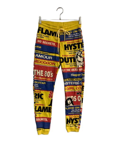 Hysteric Glamour（ヒステリックグラマー）Hysteric Glamour (ヒステリックグラマー) BAD GIRL CONNEXXXION柄 スウェットパンツ　02213CP02 イエロー サイズ:Sの古着・服飾アイテム