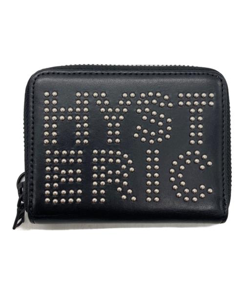 Hysteric Glamour（ヒステリックグラマー）Hysteric Glamour (ヒステリックグラマー) ロゴスタッズ ラウンドジップミニウォレット ブラック サイズ:-の古着・服飾アイテム