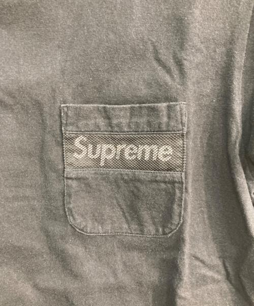 SUPREME（シュプリーム）SUPREME (シュプリーム) Mesh Stripe Pocket Tee(メッシュストライプポケットティー) ブラック サイズ:Sの古着・服飾アイテム