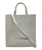 MSGMエムエスジーエム）の古着「Faux leather tote bag with embossed micro logo(フェイクレザートートバッグ ウィズ エンボスマイクロロゴ)」｜ホワイト